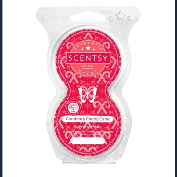 Scentsy Cranberry Candy Cane Scent Pods Pomegranate Peppermint Sticks Two Pack - Picture 1 of 3